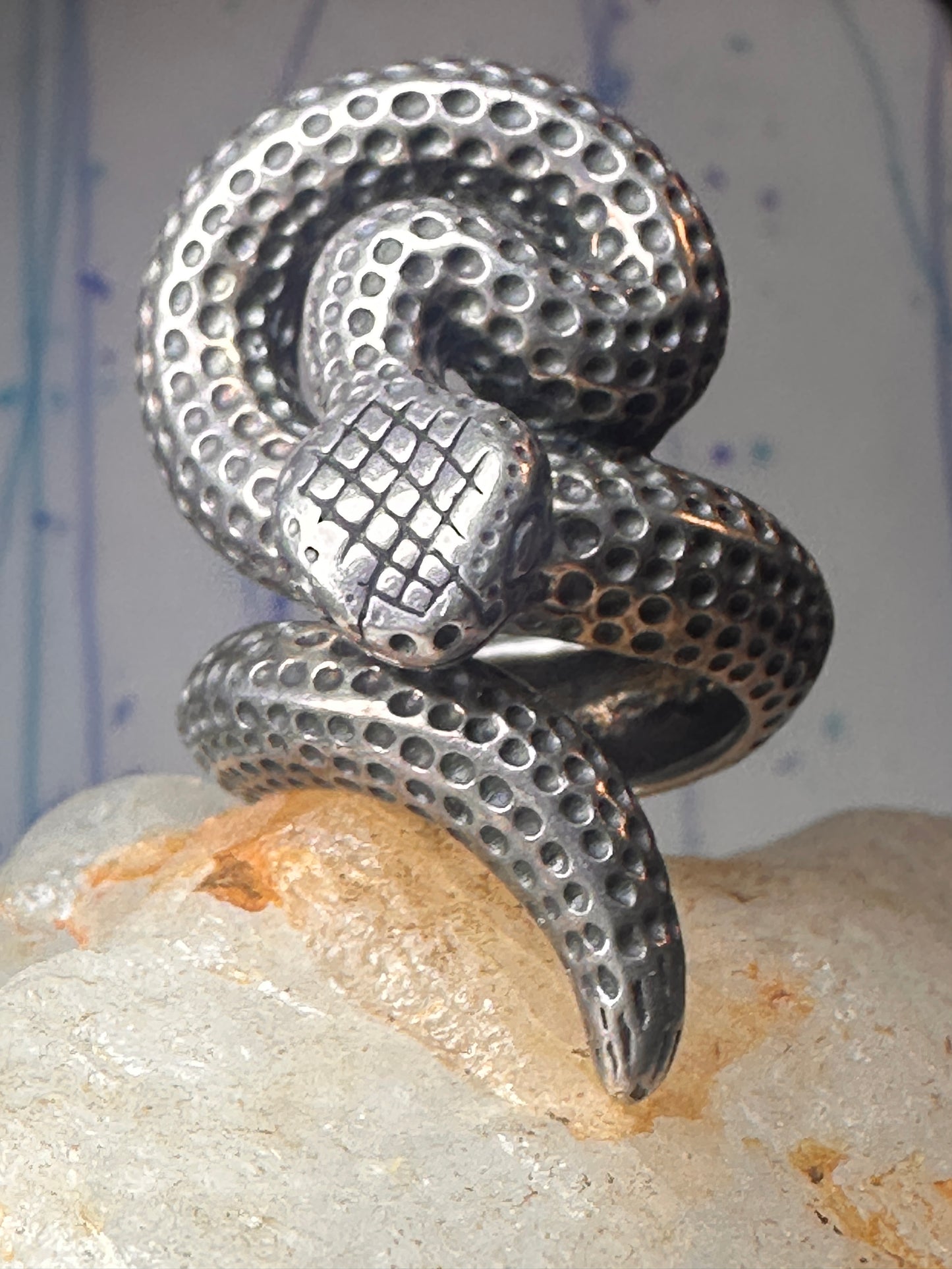 Snake ring Rattlesnake band size 10 sterling silver men women