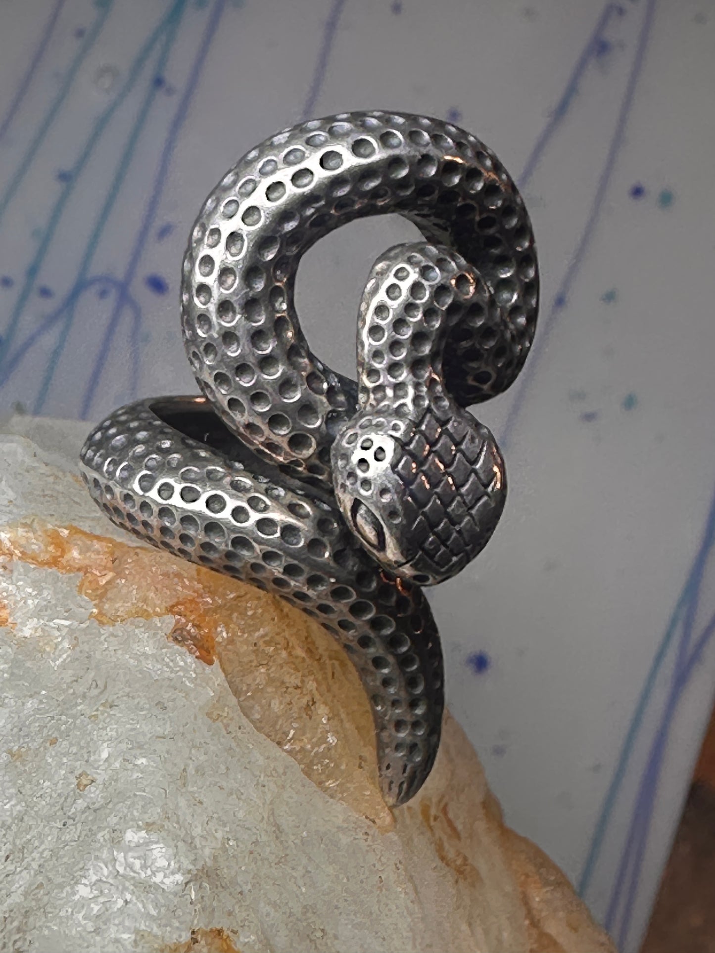 Snake ring Rattlesnake band size 10 sterling silver men women
