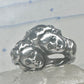 Vintage Sterling Silver Twin Cherub Face Statement Ring Size 5-5.25 Heavy 9.5g