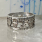 Antique Hope Ring Charity Faith Cross Anchor Heart Band Sterling Silver AS IS