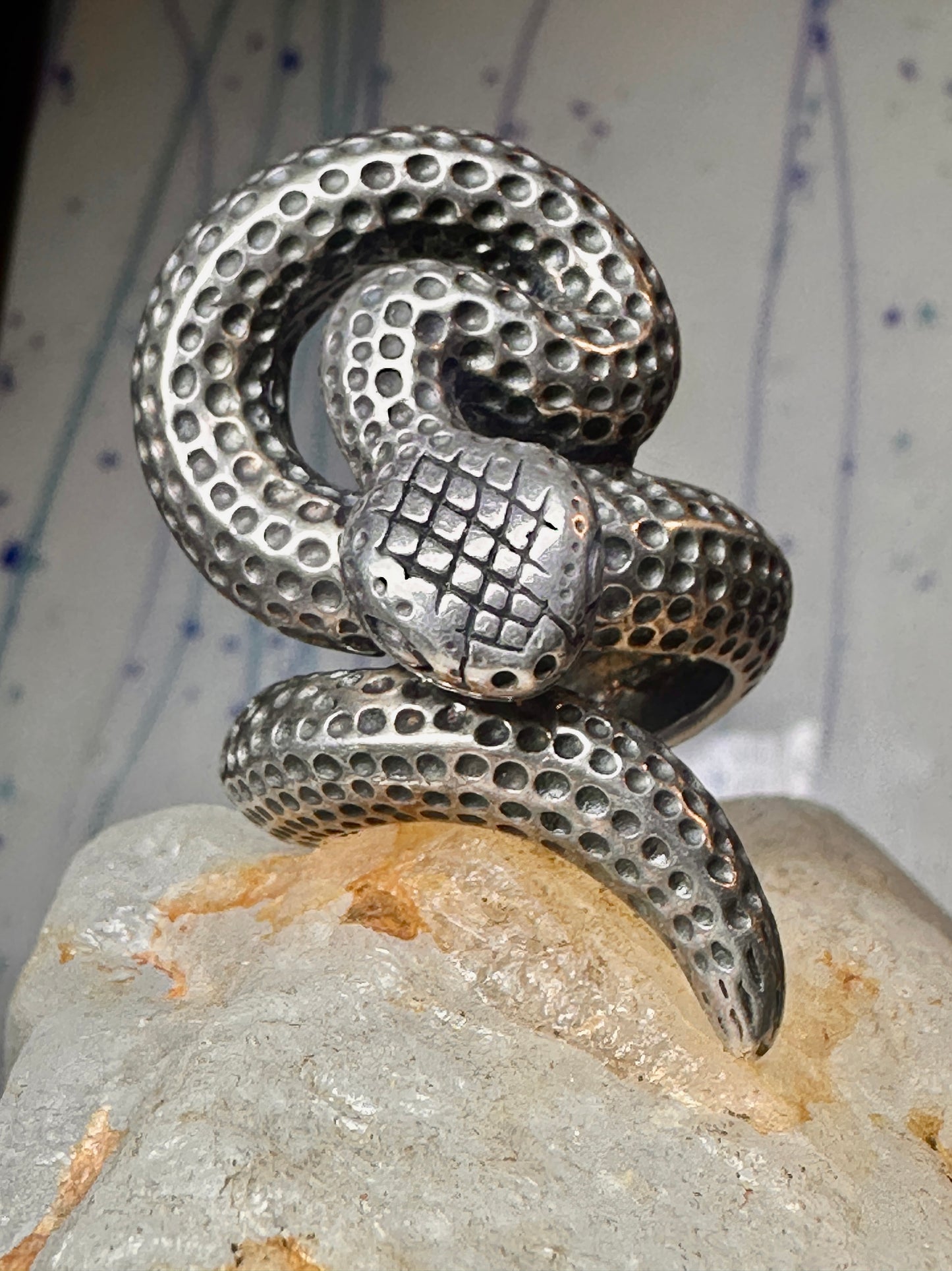 Snake ring Rattlesnake band size 10 sterling silver men women