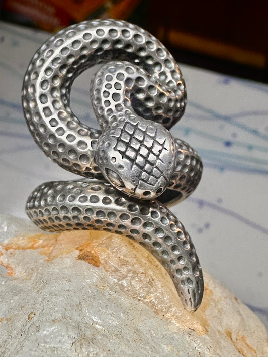 Snake ring Rattlesnake band size 10 sterling silver men women
