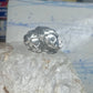 Vintage Sterling Silver Twin Cherub Face Statement Ring Size 5-5.25 Heavy 9.5g