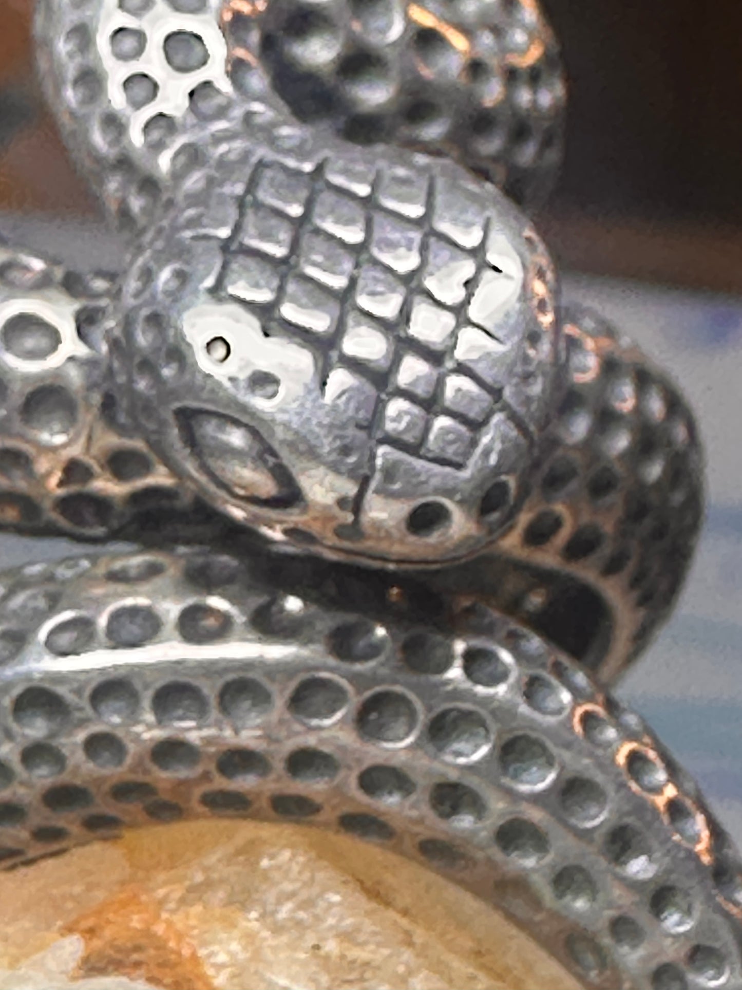 Snake ring Rattlesnake band size 10 sterling silver men women