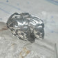 Vintage Sterling Silver Twin Cherub Face Statement Ring Size 5-5.25 Heavy 9.5g