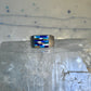Zuni ring opals ? inlay band with blue stones size 6.7 sterling silver women men
