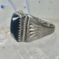 Onyx ring Navajo band size 8 sterling silver women men signed HHL