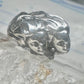 Vintage Sterling Silver Twin Cherub Face Statement Ring Size 5-5.25 Heavy 9.5g
