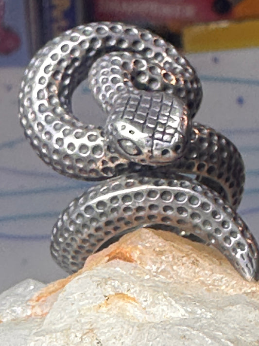 Snake ring Rattlesnake band size 10 sterling silver men women