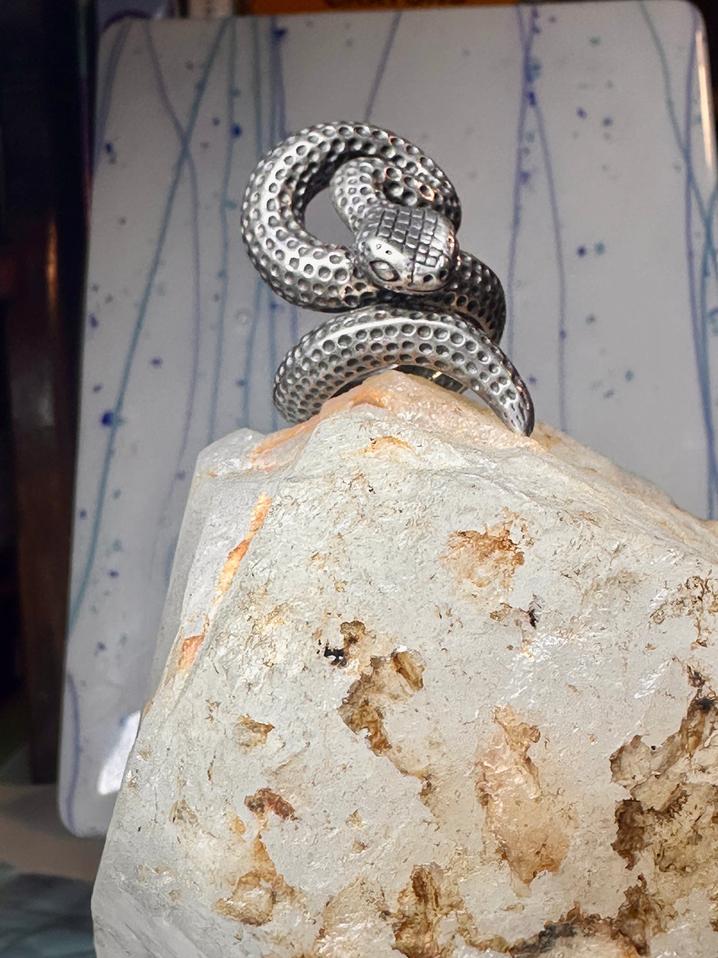 Snake ring Rattlesnake band size 10 sterling silver men women