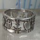 Antique Hope Ring Charity Faith Cross Anchor Heart Band Sterling Silver AS IS