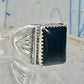 Onyx ring Navajo band size 8 sterling silver women men signed HHL