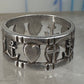 Antique Hope Ring Charity Faith Cross Anchor Heart Band Sterling Silver AS IS