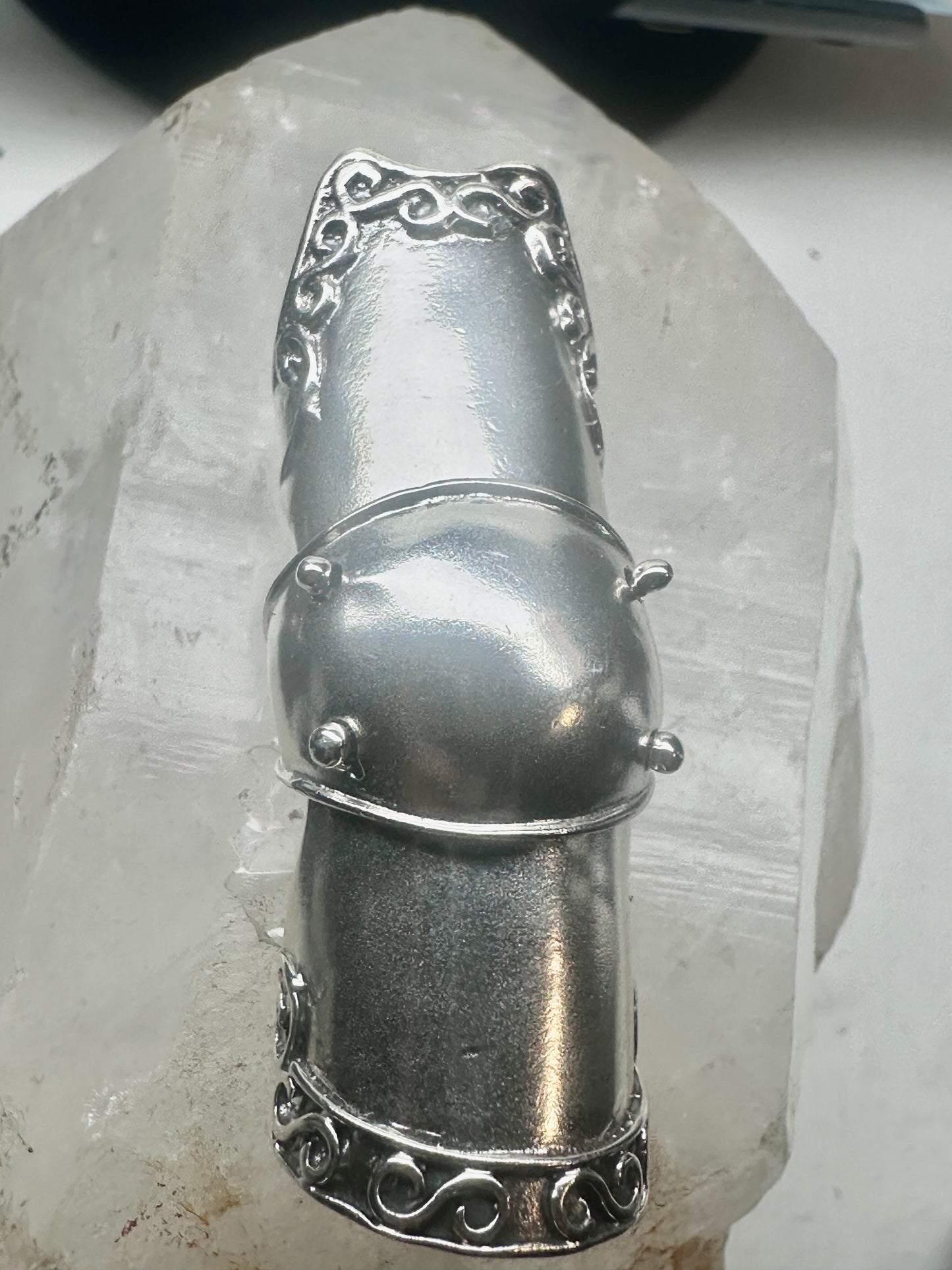 Vintage Sterling Silver Hinged Full Finger Armor Shield Ring Size 8.75 9 23g