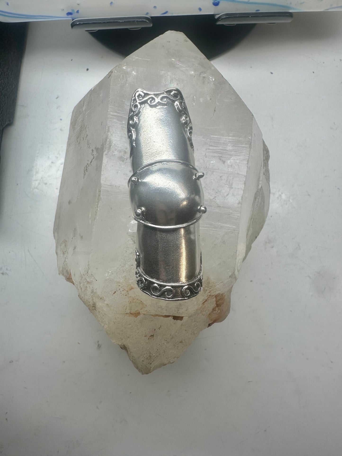 Vintage Sterling Silver Hinged Full Finger Armor Shield Ring Size 8.75 9 23g