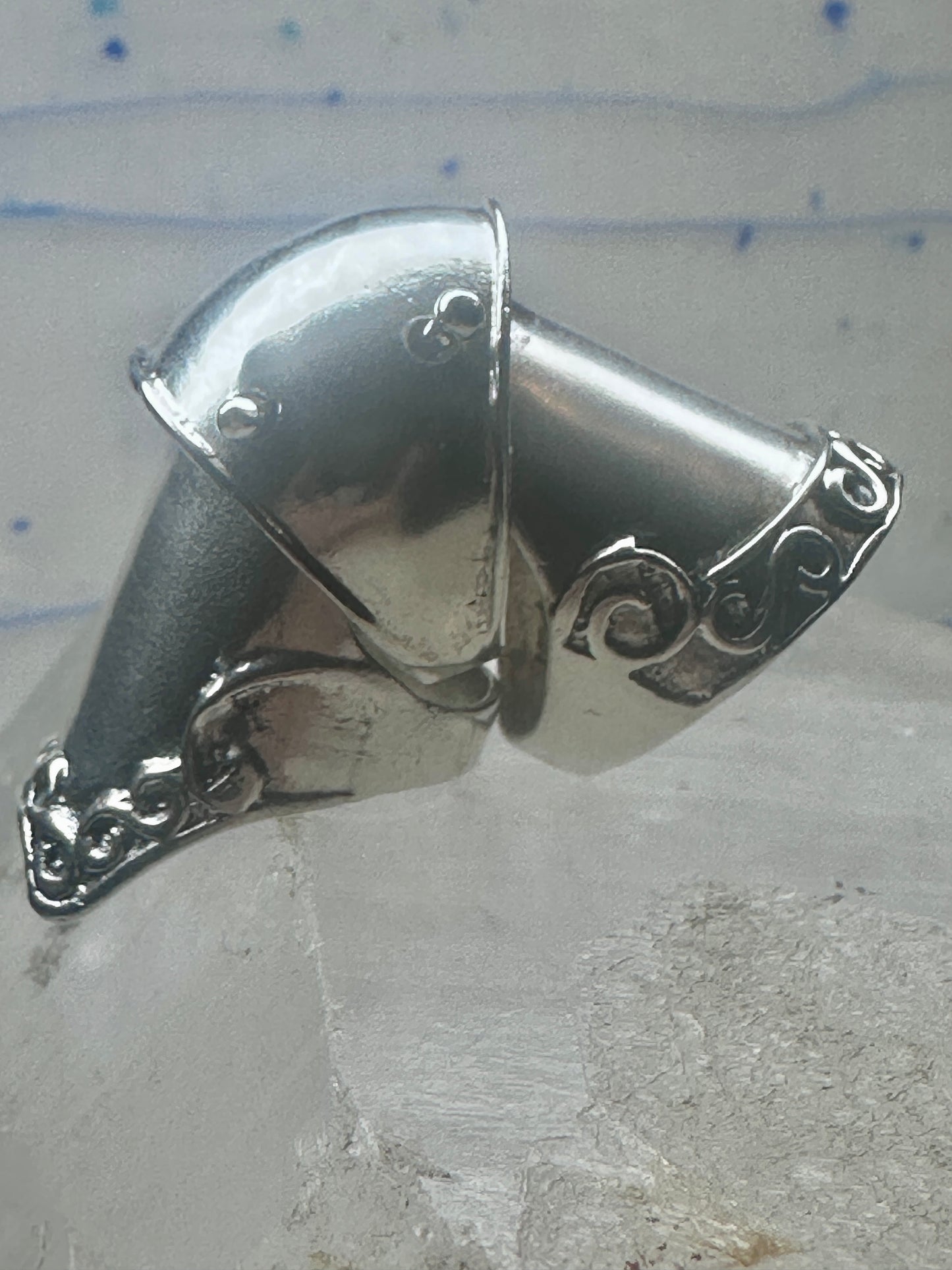 Vintage Sterling Silver Hinged Full Finger Armor Shield Ring Size 8.75 9 23g