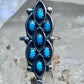 Zuni Ring long Turquoise size 7 sterling silver petite pointe women