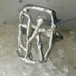Abstract figurative ring human figure brutalist band size 8 sterling silver figurative brutalist women