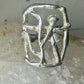 Abstract figurative ring human figure brutalist band size 8 sterling silver figurative brutalist women