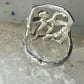 Abstract figurative ring human figure brutalist band size 8 sterling silver figurative brutalist women