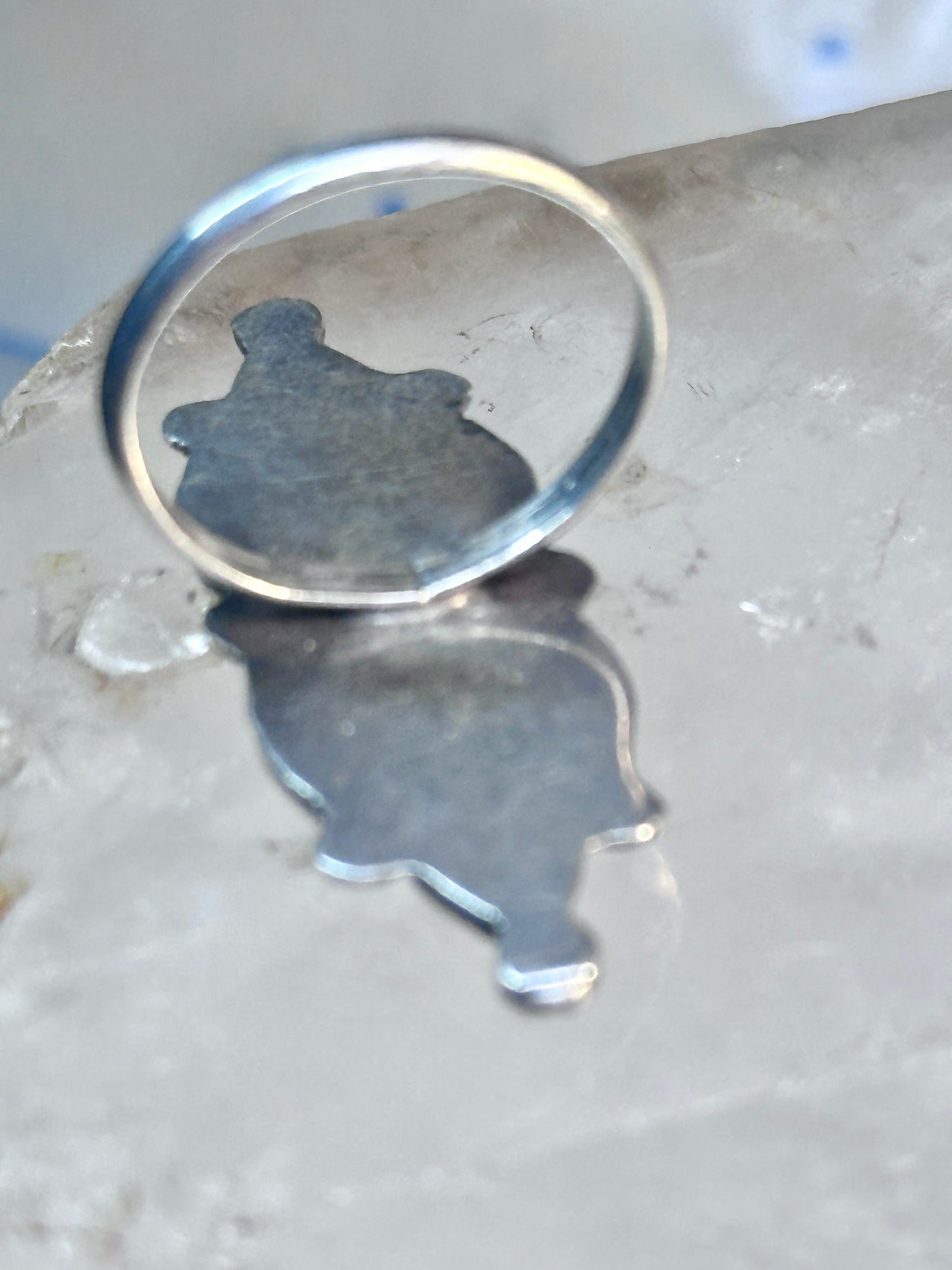 Zuni Ring long Turquoise size 7 sterling silver petite pointe women