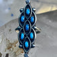 Zuni Ring long Turquoise size 7 sterling silver petite pointe women