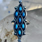 Zuni Ring long Turquoise size 7 sterling silver petite pointe women
