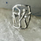 Abstract figurative ring human figure brutalist band size 8 sterling silver figurative brutalist women