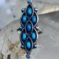 Zuni Ring long Turquoise size 7 sterling silver petite pointe women