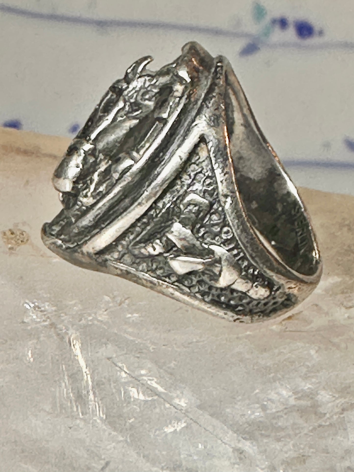 Horse ring horseshoe band southwestern size 5 cowgirl pinky sterling silver women