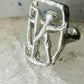 Abstract figurative ring human figure brutalist band size 8 sterling silver figurative brutalist women