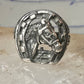 Horse ring horseshoe band southwestern size 5 cowgirl pinky sterling silver women
