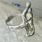 Abstract figurative ring human figure brutalist band size 8 sterling silver figurative brutalist women