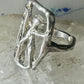 Abstract figurative ring human figure brutalist band size 8 sterling silver figurative brutalist women