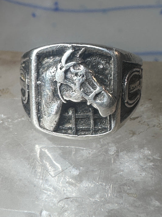 Horse ring horseshoe band southwestern size 10 cowboy sterling silver women men