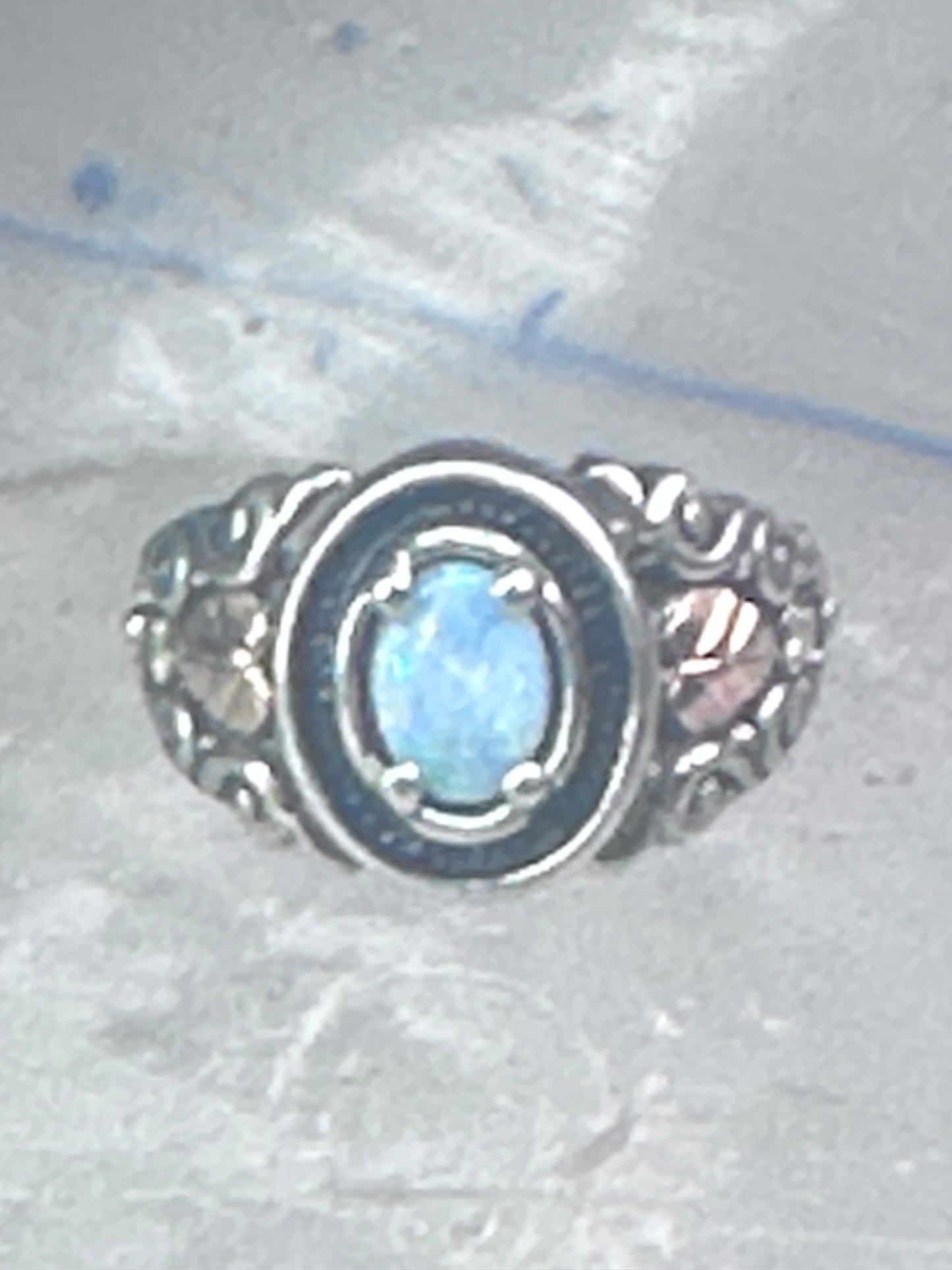Black Hills Gold Ring opal leaves band size 7 sterling silver women men