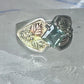 Black Hills Gold Ring aquamarine blue color stone leaves band size 5.75 sterling silver women pinky