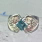 Black Hills Gold Ring aquamarine blue color stone leaves band size 5.75 sterling silver women pinky