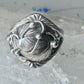Navajo ring leaves cigar band size 8.50 sterling silver women girls