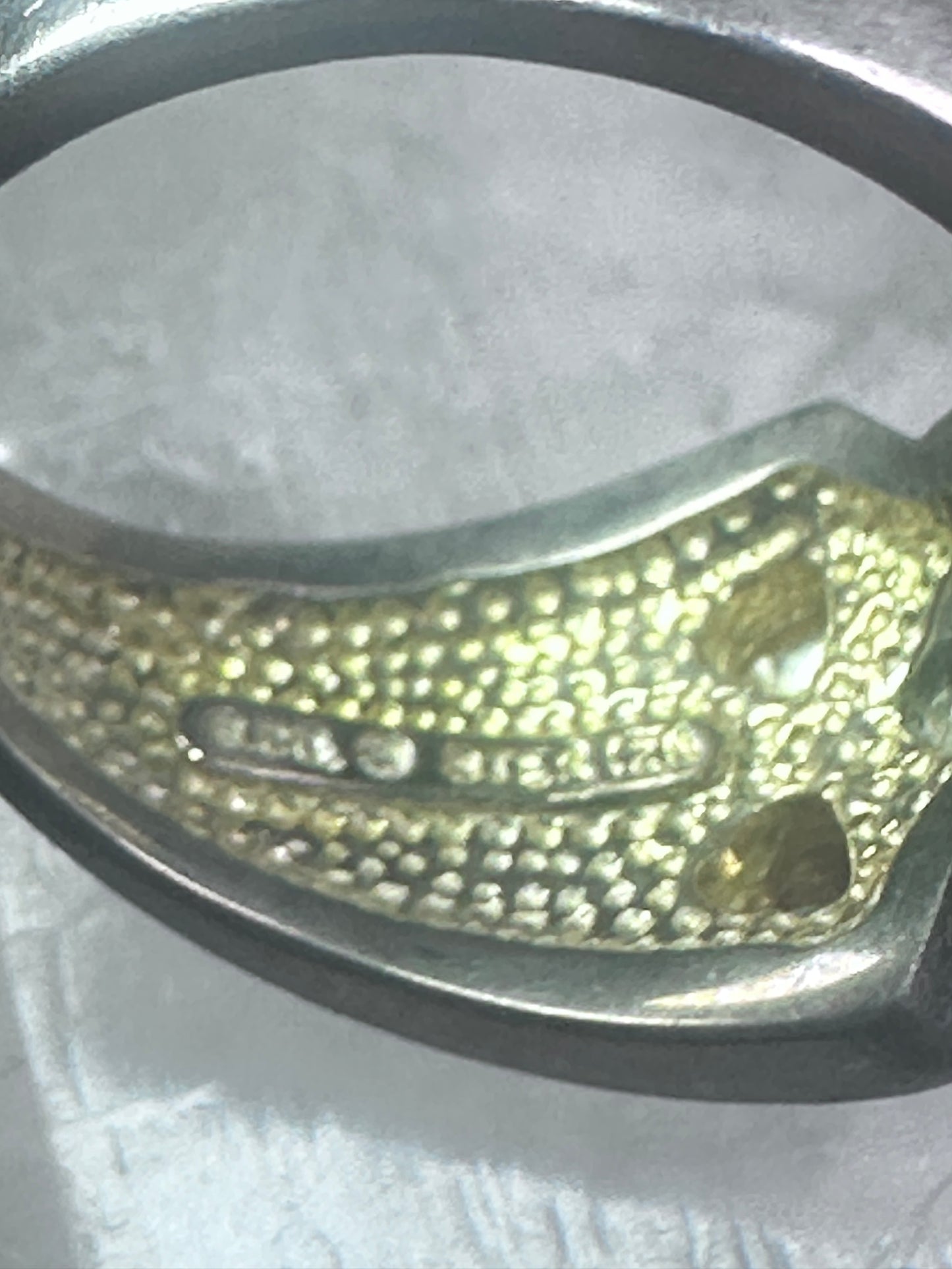 Black Hills Gold Ring aquamarine blue color stone leaves band size 5.75 sterling silver women pinky