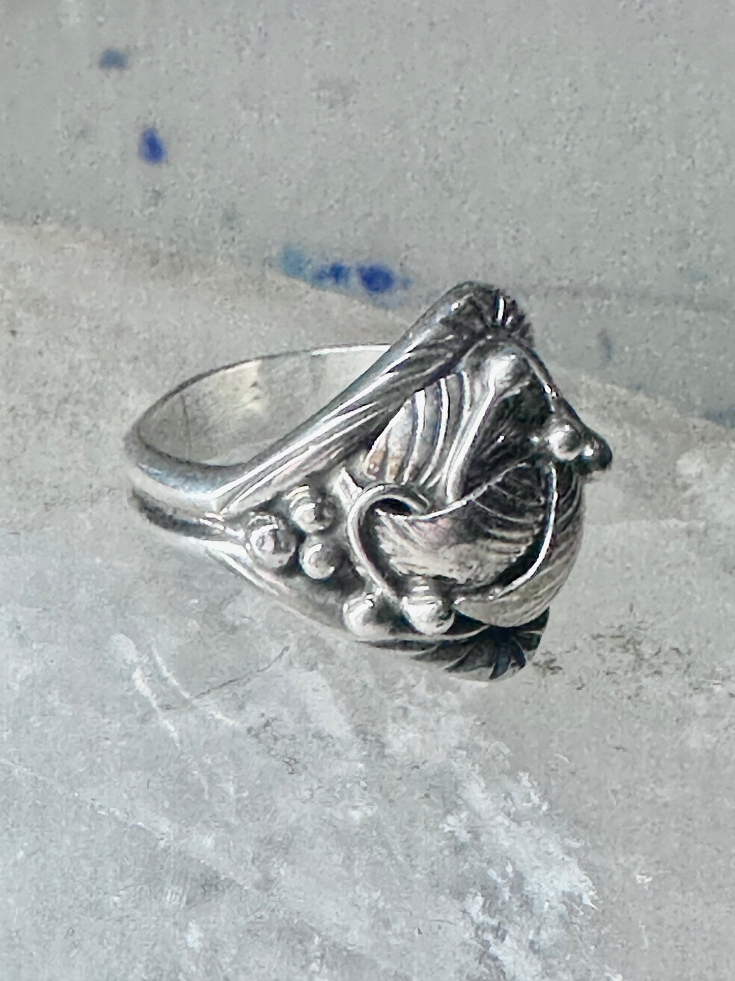 Navajo ring leaves cigar band size 8.50 sterling silver women girls