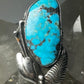 Navajo ring longTurquoise size 6.50 sterling silver women