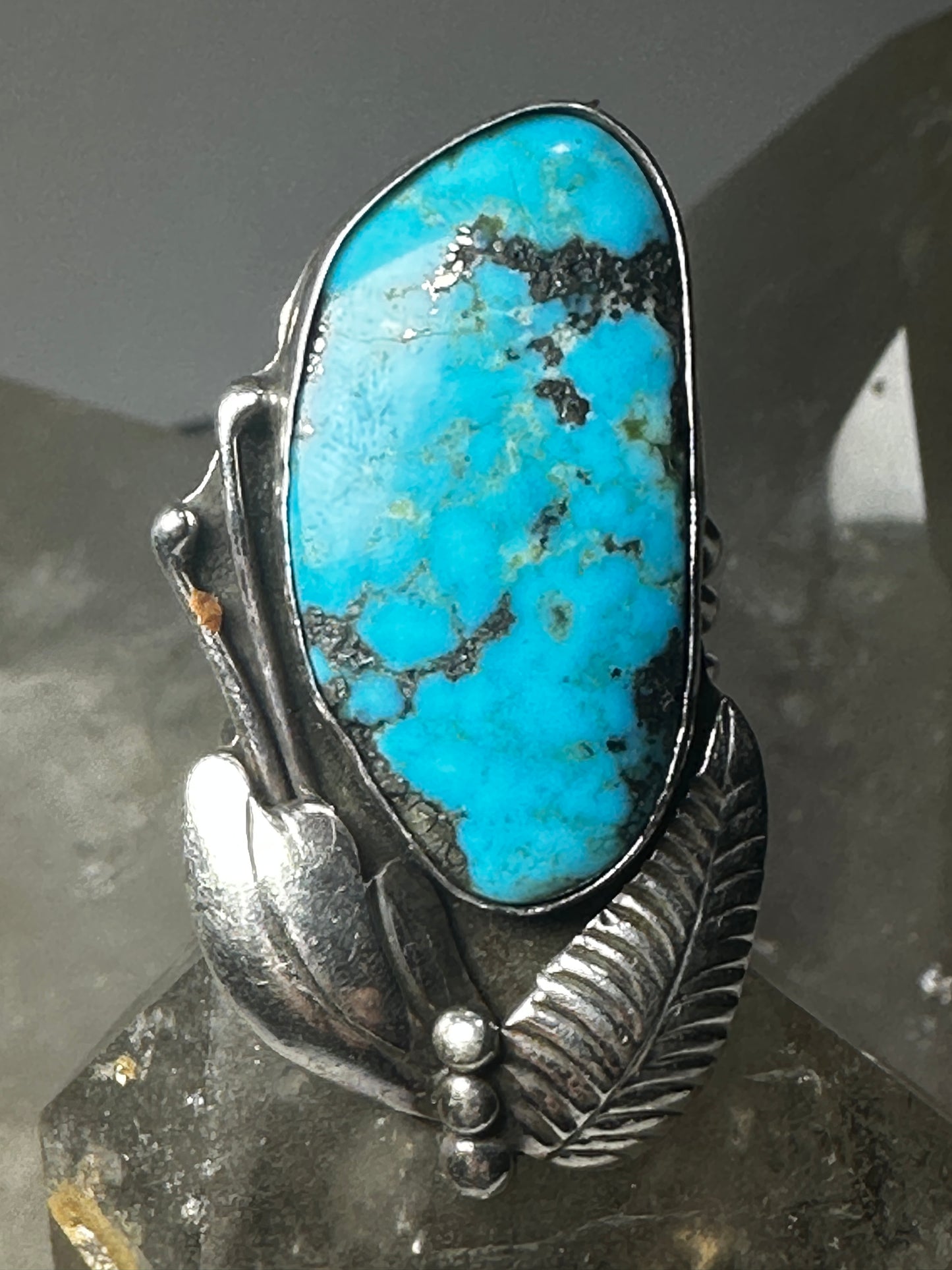 Navajo ring longTurquoise size 6.50 sterling silver women