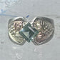 Black Hills Gold Ring aquamarine blue color stone leaves band size 5.75 sterling silver women pinky