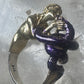 Figurative ring naked lady holding snake band size 7 sterling silver women