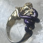 Figurative ring naked lady holding snake band size 7 sterling silver women