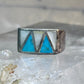 Turquoise Ring mother of pearl band southwest size 7.25 sterling silver women men