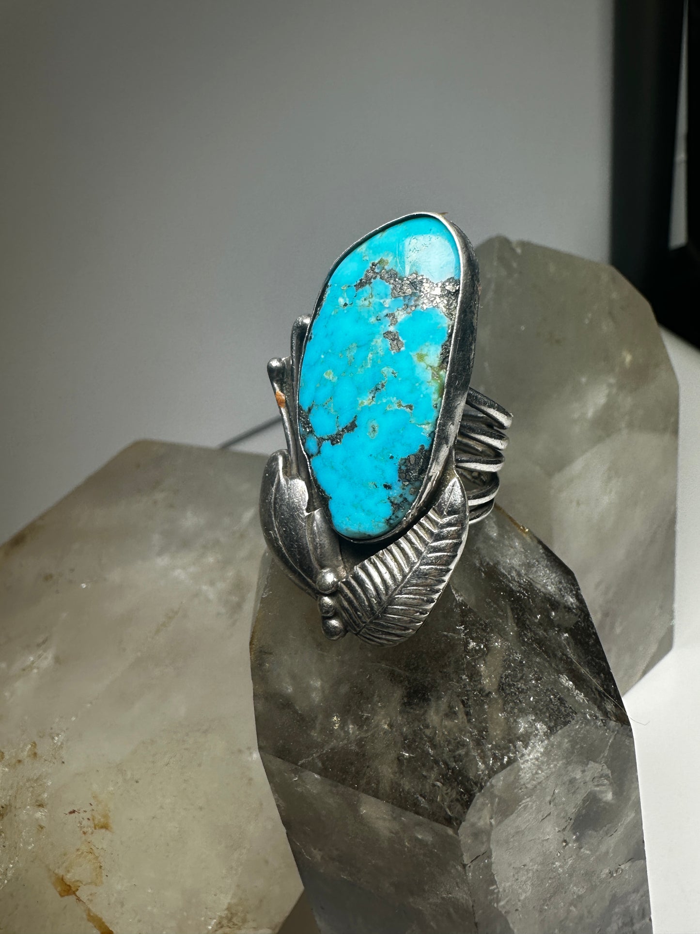 Navajo ring longTurquoise size 6.50 sterling silver women