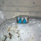 Turquoise Ring mother of pearl band southwest size 7.25 sterling silver women men