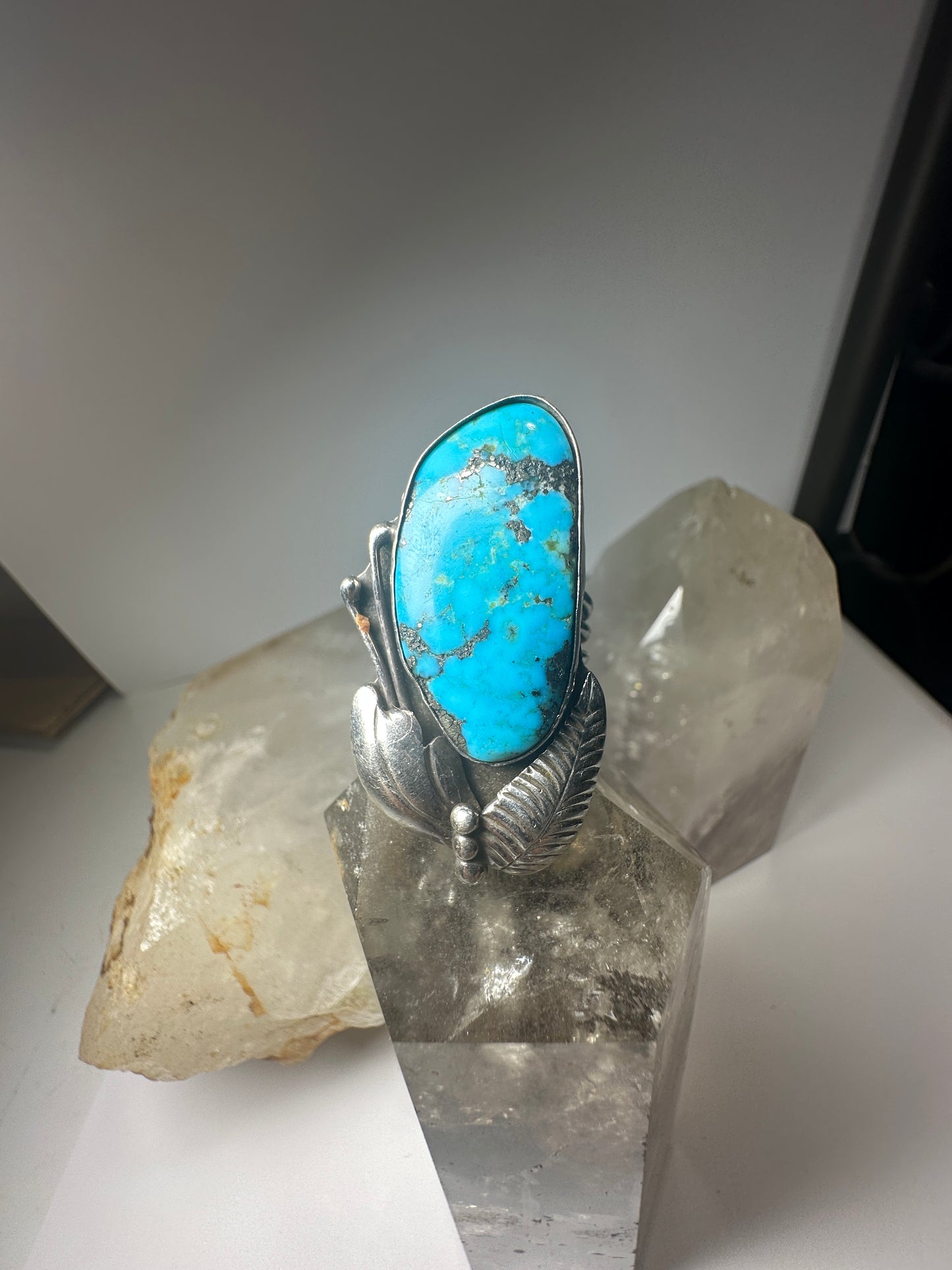 Navajo ring longTurquoise size 6.50 sterling silver women